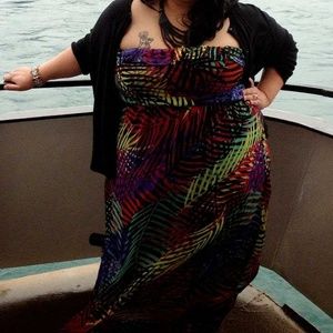 Tropical sleeveless maxi Dress